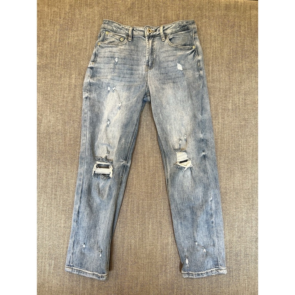 L&M Black Label Distressed Skinny Jeans Women's Size 9 Light Wash Ripped